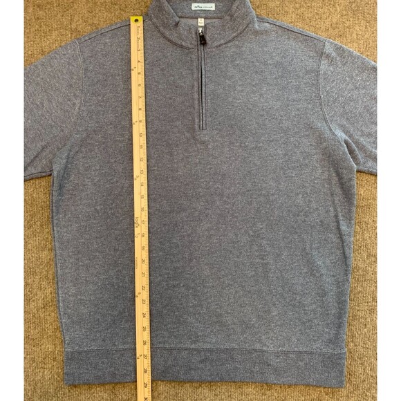 Peter Millar Sweater Mens XL Long Sleeve 1/4 Zip Gray Tight Knit Pullover - Picture 2 of 8